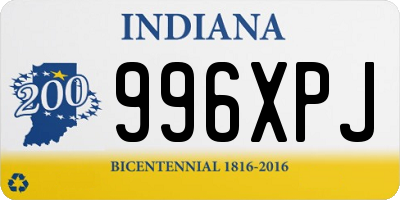 IN license plate 996XPJ