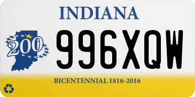 IN license plate 996XQW