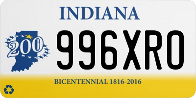 IN license plate 996XRO