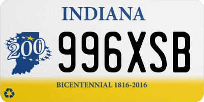 IN license plate 996XSB