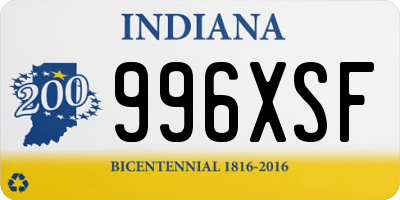 IN license plate 996XSF