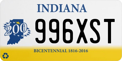 IN license plate 996XST