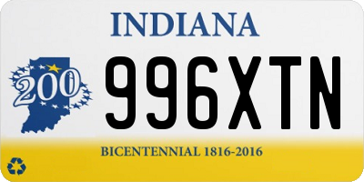 IN license plate 996XTN