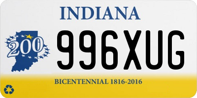 IN license plate 996XUG