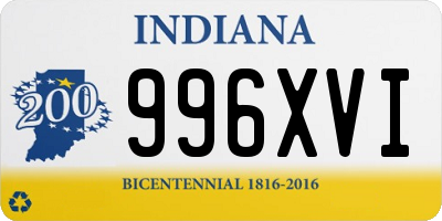 IN license plate 996XVI