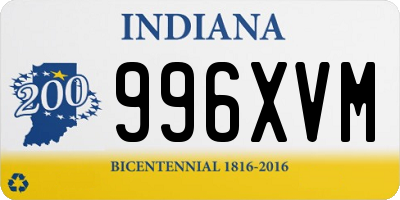 IN license plate 996XVM