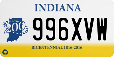 IN license plate 996XVW