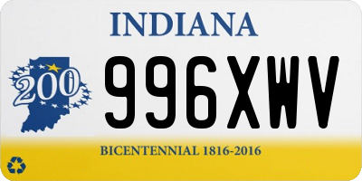 IN license plate 996XWV