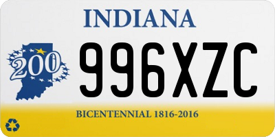 IN license plate 996XZC