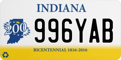 IN license plate 996YAB