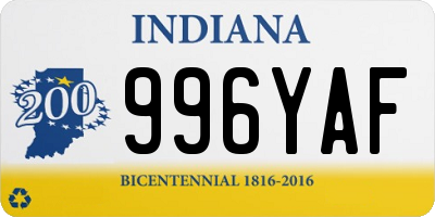 IN license plate 996YAF