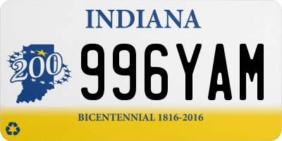 IN license plate 996YAM