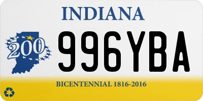 IN license plate 996YBA