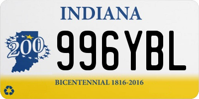 IN license plate 996YBL