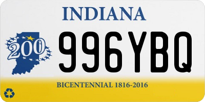 IN license plate 996YBQ