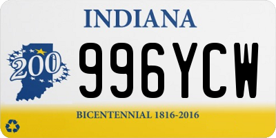 IN license plate 996YCW