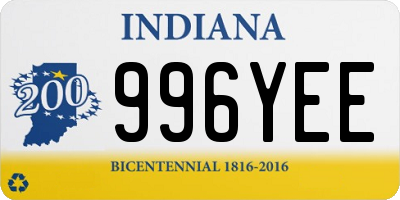 IN license plate 996YEE