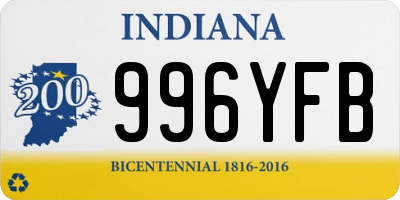 IN license plate 996YFB