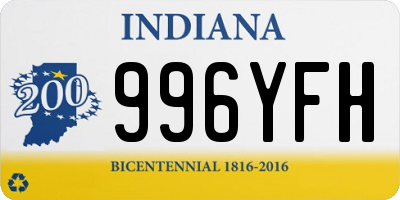 IN license plate 996YFH