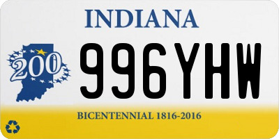 IN license plate 996YHW