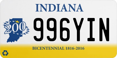 IN license plate 996YIN