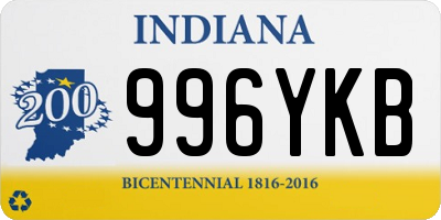 IN license plate 996YKB