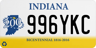 IN license plate 996YKC