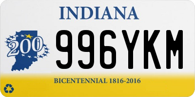 IN license plate 996YKM