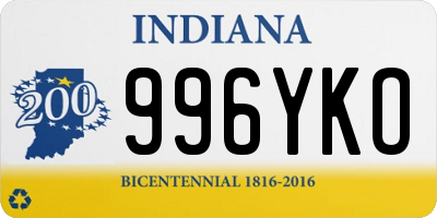 IN license plate 996YKO