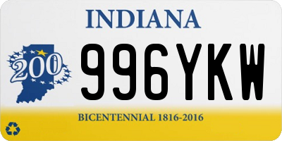 IN license plate 996YKW