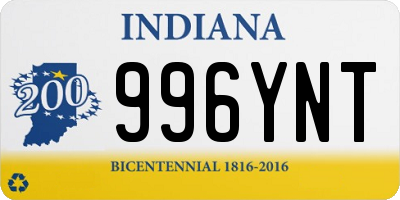 IN license plate 996YNT