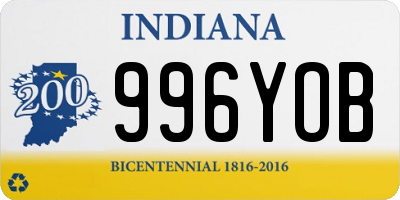 IN license plate 996YOB