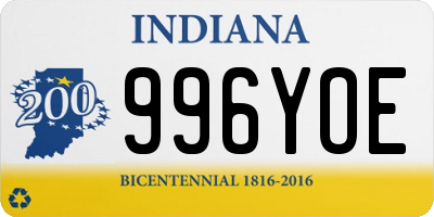 IN license plate 996YOE