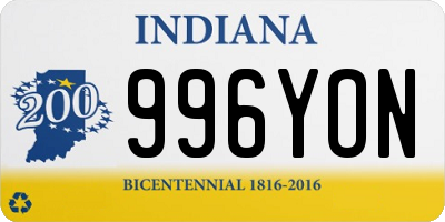 IN license plate 996YON