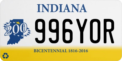 IN license plate 996YOR