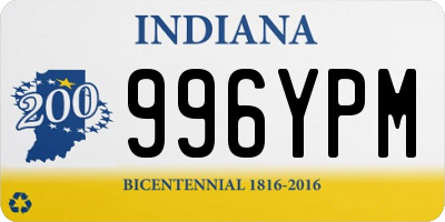 IN license plate 996YPM