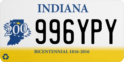 IN license plate 996YPY