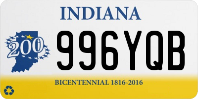 IN license plate 996YQB