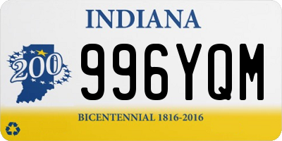 IN license plate 996YQM