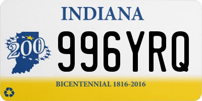 IN license plate 996YRQ