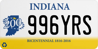 IN license plate 996YRS