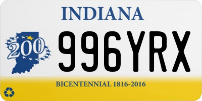 IN license plate 996YRX