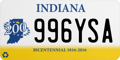 IN license plate 996YSA