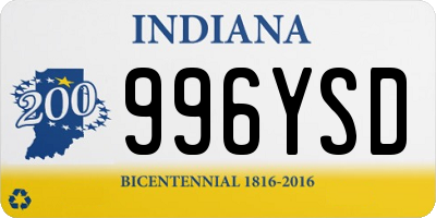 IN license plate 996YSD