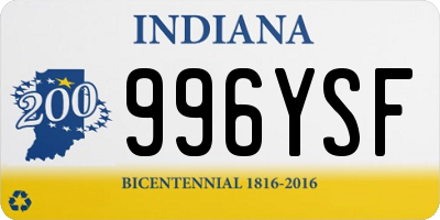 IN license plate 996YSF