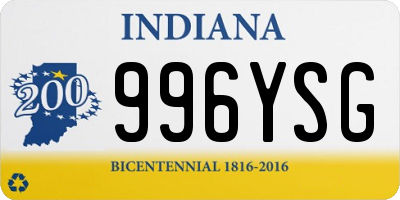 IN license plate 996YSG