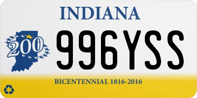 IN license plate 996YSS