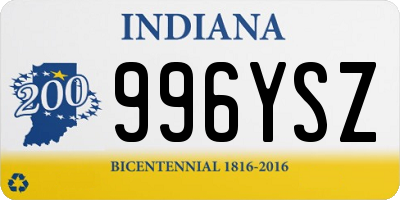 IN license plate 996YSZ