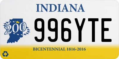 IN license plate 996YTE