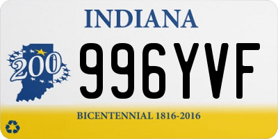 IN license plate 996YVF